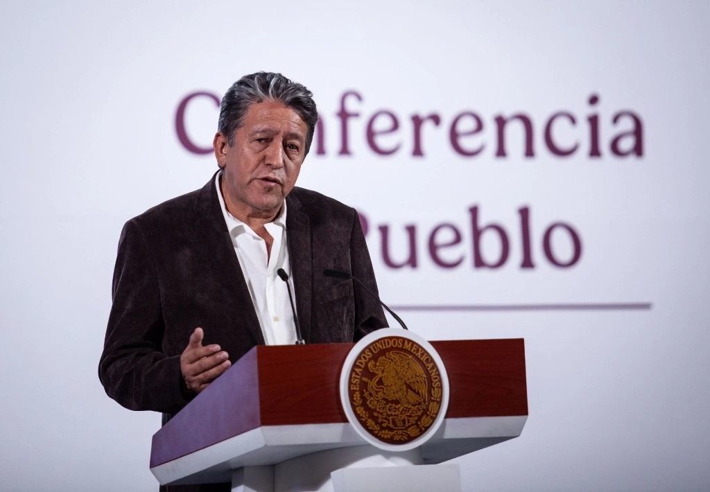  Rodrígo Chávez Contreras, director general de la Comisión Nacional de Vivienda durante la conferencia matutina que se lleva a cabo en Palacio Nacional. Foto Cuartoscuro 