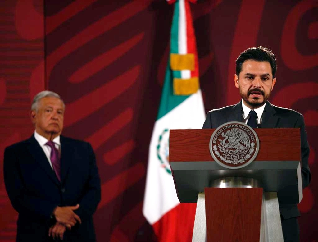 El director general del Instituto Mexicano del Seguro Social, Zoé Robledo, durante la conferencia presidencial matutina en Palacio Nacional, Ciudad de México, el 21 de junio de 2022. Foto Guillermo Sologuren