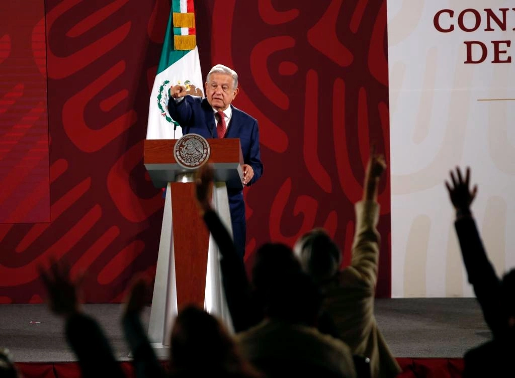 El presidente Andrés Manuel López Obrador durante su conferencia matutina en Palacio Nacional, en la Ciudad de México, el 11 de agosto de 2022. Foto Guillermo Sologuren


