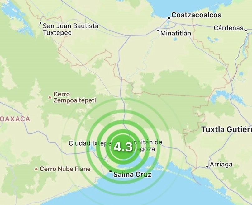 Esta tarde se registró un sismo de intensidad moderada en el sur del país. Foto SkyAlert