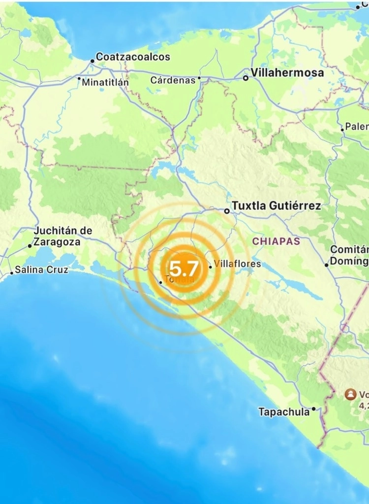 La tarde de este lunes se registró un sismo en el estado de Chiapas sin que hubiera daños. Foto Skype Alert 