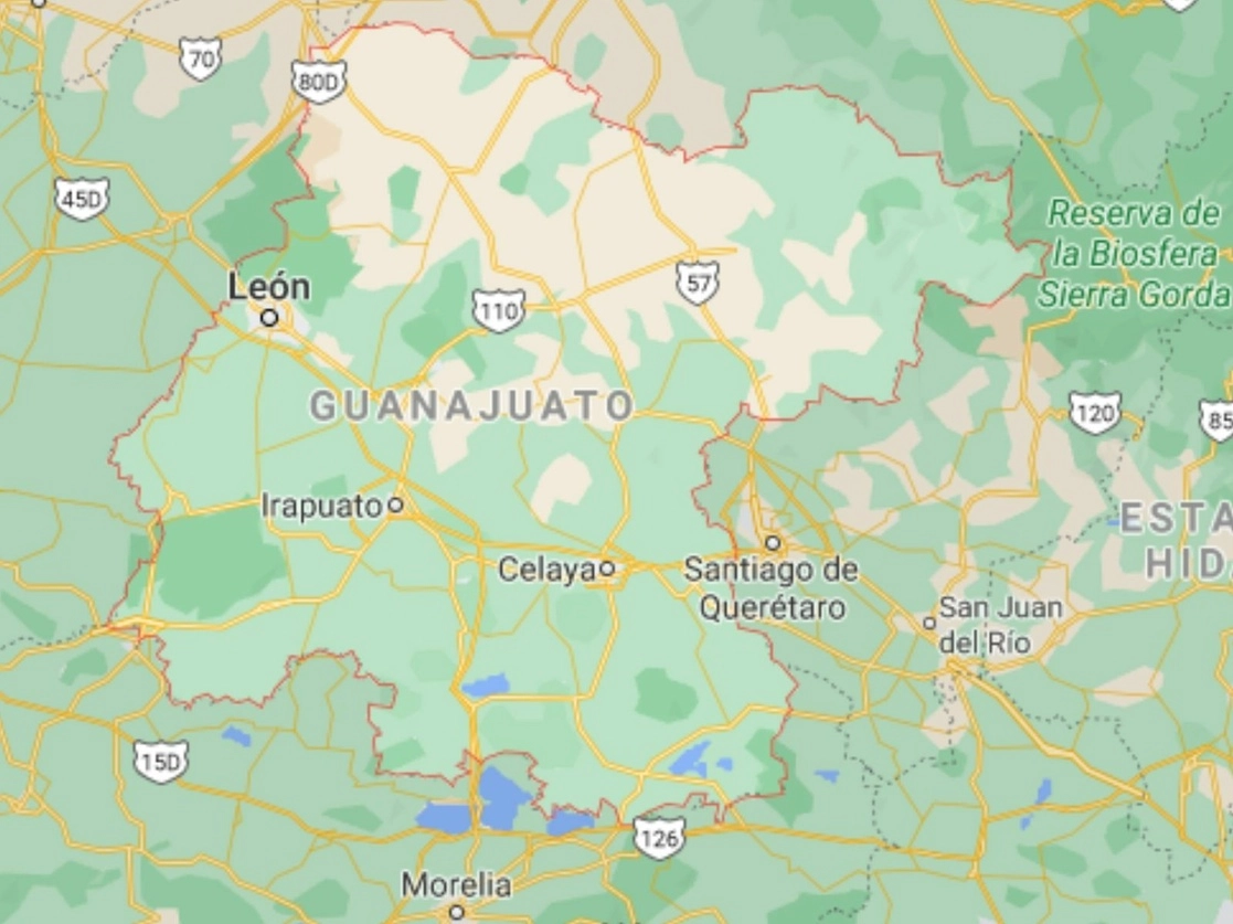 La Fiscalía de Guanajuato informó de 10 homicidios en el estado. Imagen tomada de Google Maps 