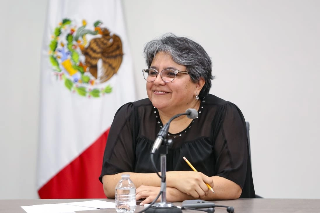 La titular de Economía, Raquel Buenrostro durante el encuentro. Foto tomada de la cuenta de Twitter @SE_mx