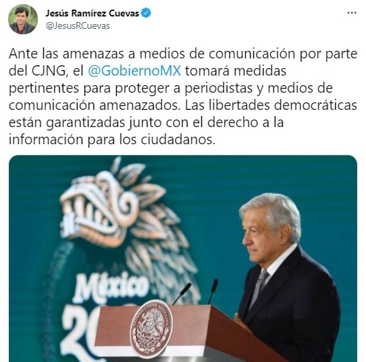 Imagen tomada de la cuenta en Twitter @JesusRCuevas