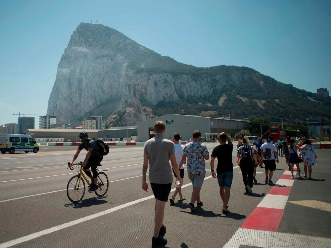 En la Línea de la Concepción, cerca de la frontera con Gibraltar. Foto Afp 
