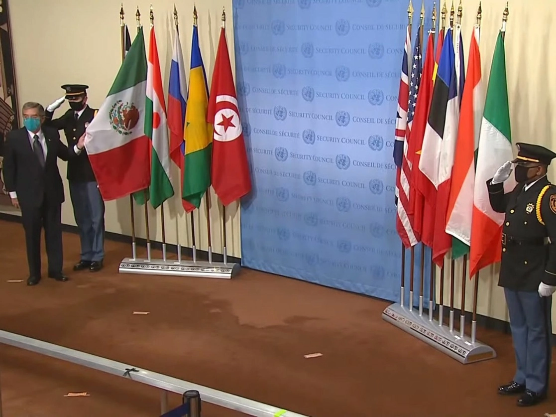 La representación mexicana en el Consejo General de la ONU estará liderada por Juan Ramón de la Fuente. Imagen tomada de la transmisión en vivo a través del Twitter de @ONUMX