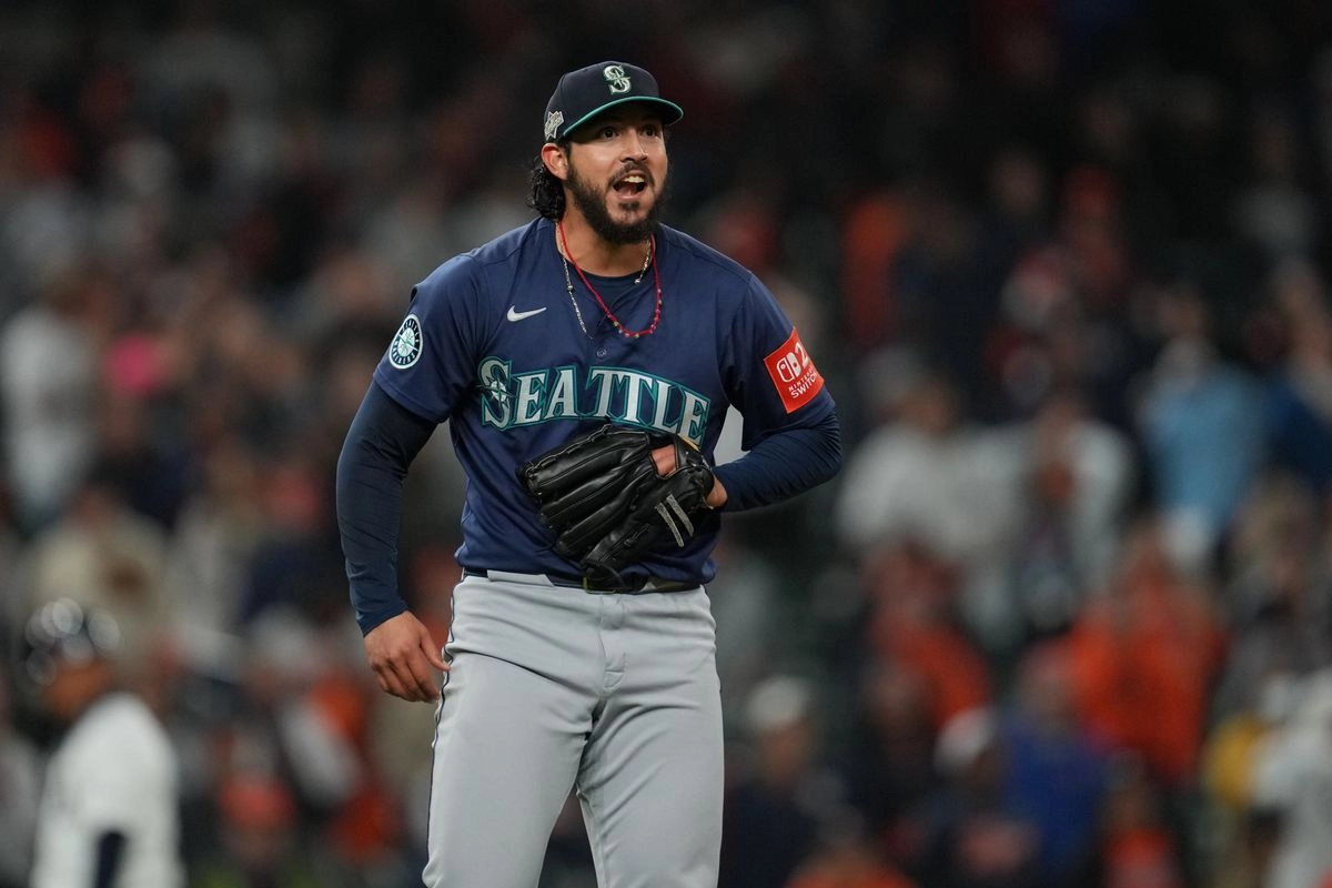 El cerrador All-Star Andrés Muñoz entró con uno en base y sin outs y terminó con las esperanzas de remontada de Detroit con un elevado y un doble play para terminar el juego. Foto