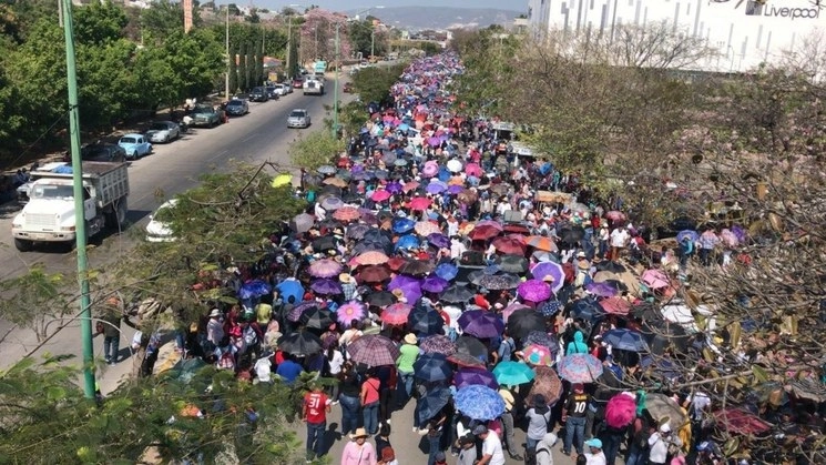 Imagen de archivo de una protesta de la Sección 7. Foto Óscar León