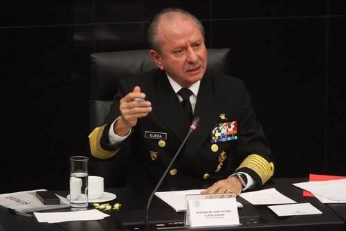 El almirante José Rafael Ojeda Durán, titular de la Secretaría de Marina, informó que ya se encuentra recuperado, luego de darse a conocer en días pasados que padecía Covid-19. Foto María Luisa Severiano / Archivo