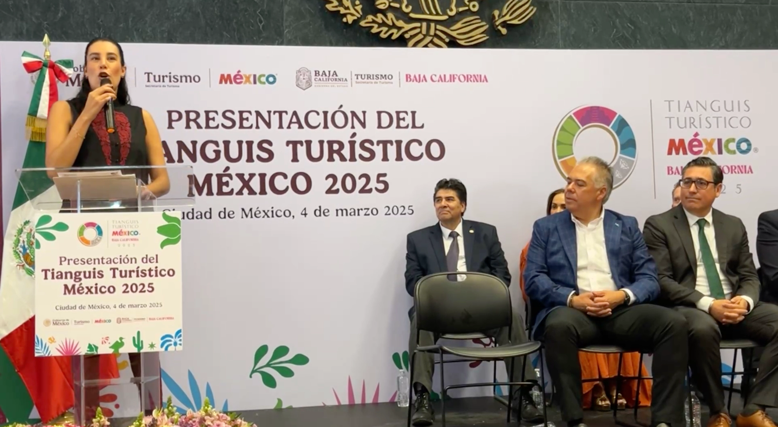 “Creo firmemente que el turismo es el único puente que une todo”, señaló Josefina Rodríguez Zamora, titular de la Secretaría de Turismo. Foto