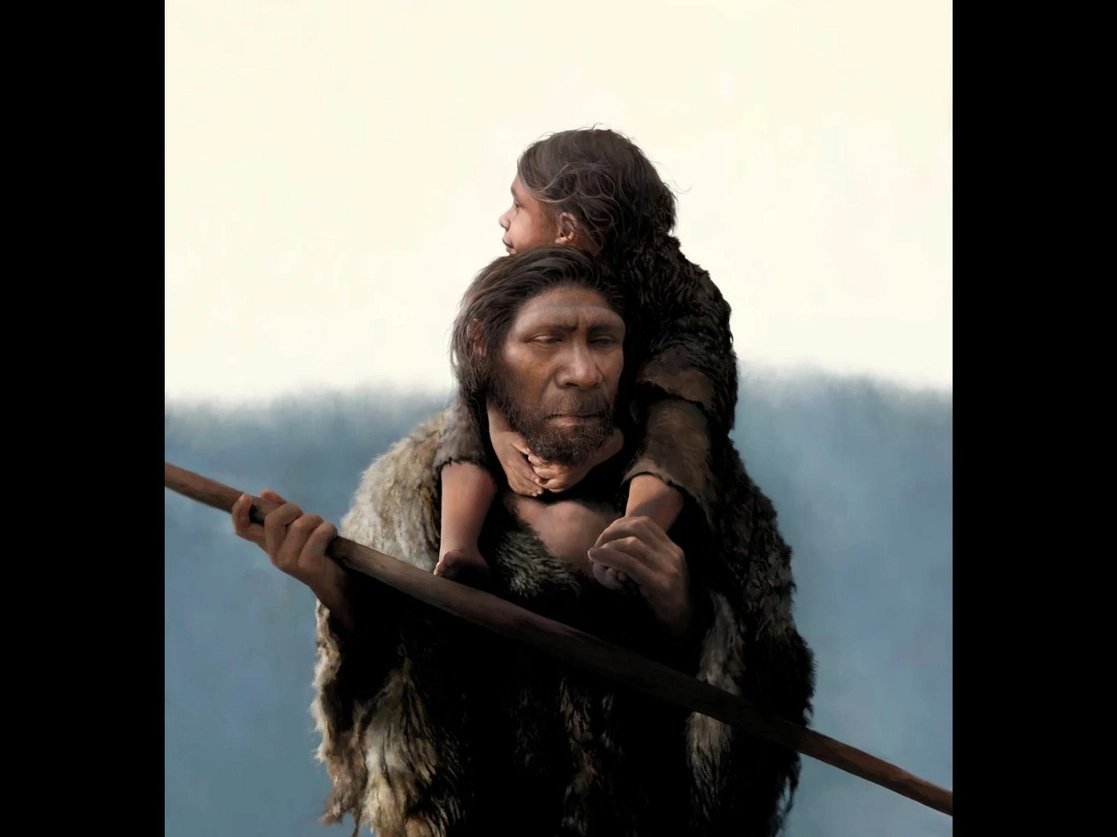 Un padre neandertal y su hija. Foto Tom Bjorklund vía https://www.mpg.de