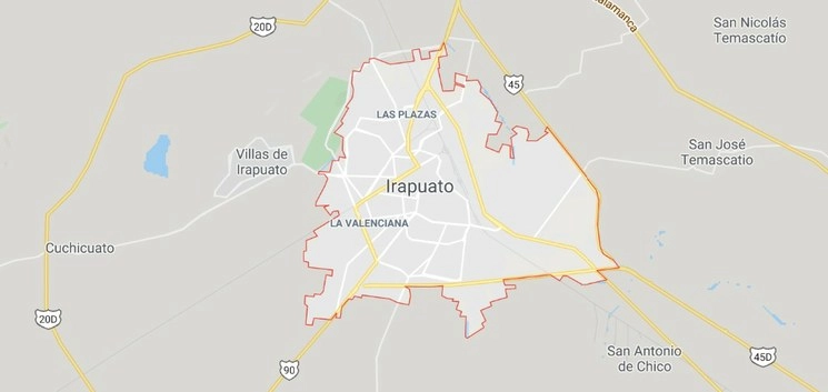 Un grupo armado ingresó a un anexo de la ciudad de Irapuato y raptó a cuatro internos. Captura de imagen de Google Maps