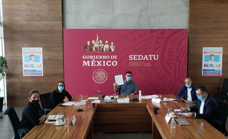 Román Meyer Falcón, titular de la Sedatu durante la firma del convenio. Foto Cortesía Sedatu
