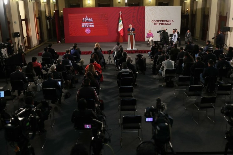 Conferencia matutina del presidente Andrés Manuel Lópéz Obrador este 25 de marzo de 2020. Foto José Antonio López