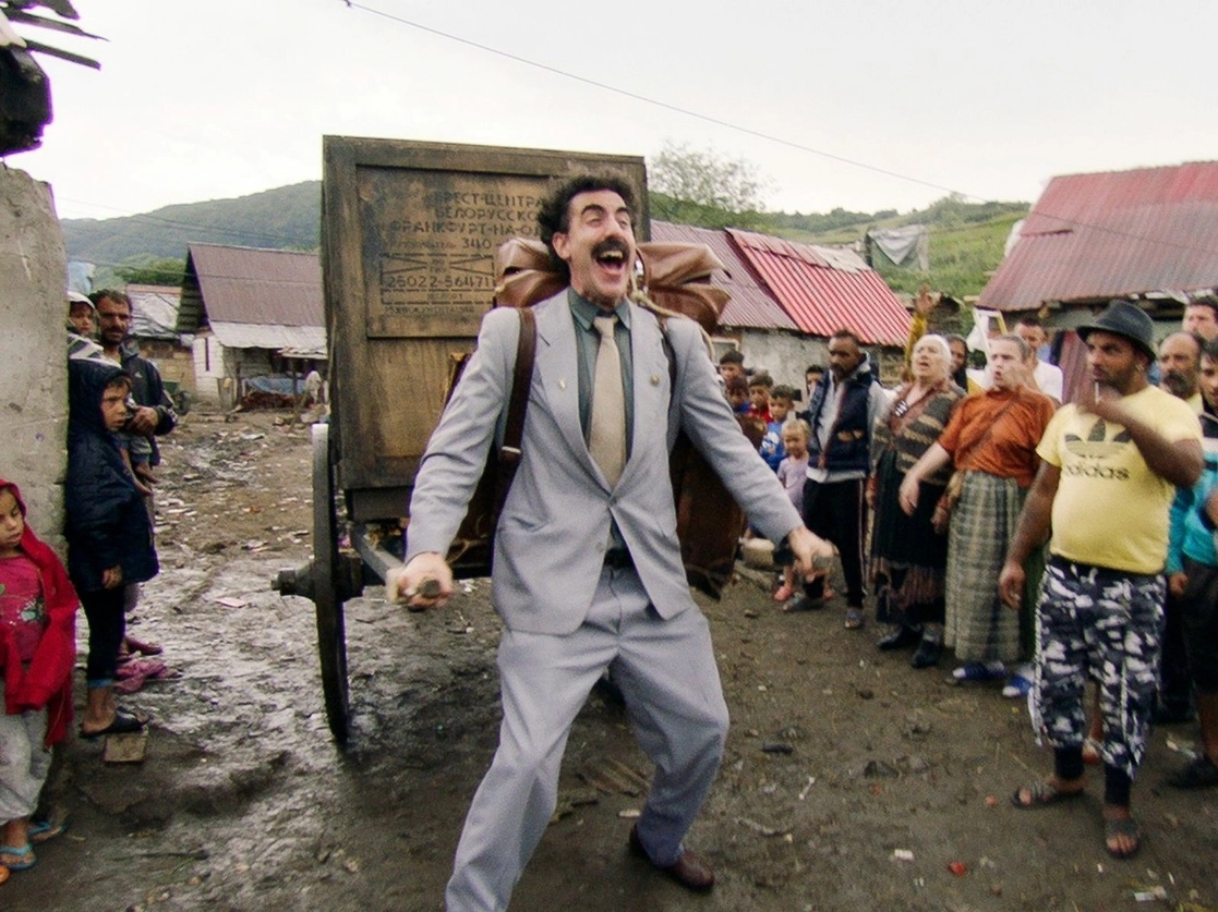 Una escena de 'Borat Subsequent Moviefilm', dirigida por Baron Cohe de Amazon Studios. Foto Ap