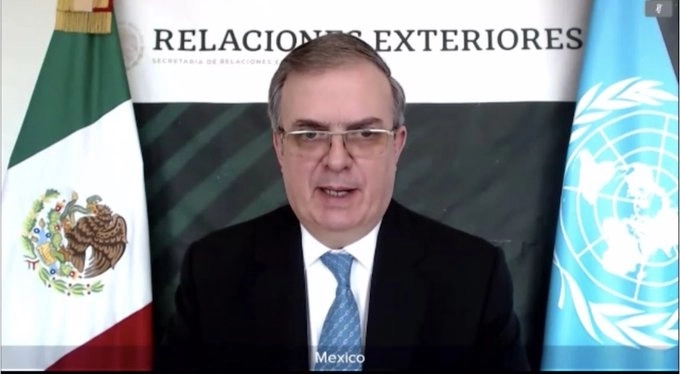 El canciller Marcelo Ebrard participó en la reunión del Consejo de Seguridad de la ONU sobre Seguridad Marítima. Imagen tomada de @MexOnu