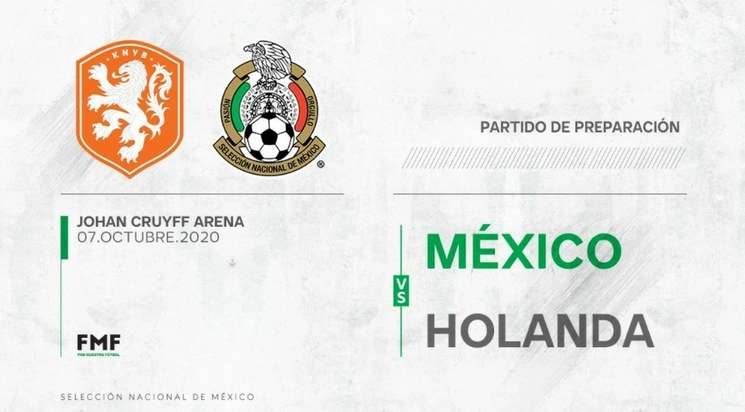 La selección mexicana de futbol anunció este lunes un partido amistoso contra Holanda el 7 de octubre en Ámsterdam, para retomar su preparación tras el paro por la pandemia del Covid-19 que le ha impedido jugar en lo que va del año. Imagen tomada del Twitter @miseleccionmx
