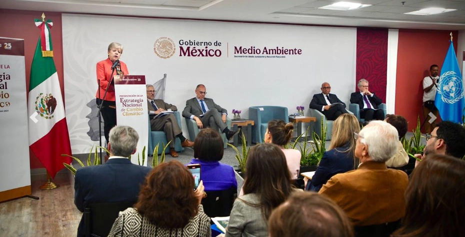 La titular de la Semarnat, Alicia Bárcena encabezó la presentación de la ENCC. Foto 