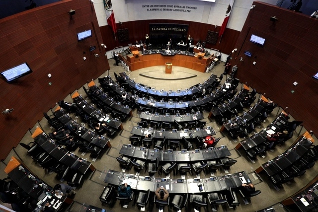 Sala de sesiones del Senado de la República en imagen de archivo. Foto Roberto García