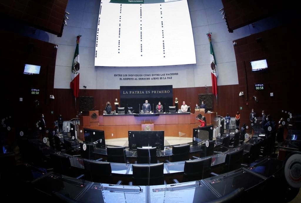 Perspectiva de la Sala de Sesiones del Senado de la República. Foto tomada de la cuenta de Twitter @senadomexicano
