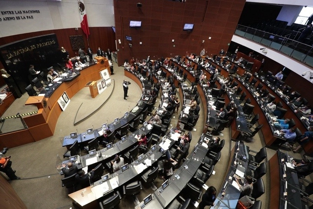 Perspectiva de la sala de sesiones del Senado de la República este 29 de octubre de 2020. Foto Roberto García