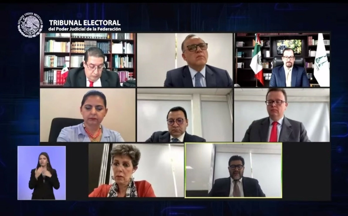 Durante la sesión pública no presencial de ayer miércoles 4 de agosto del TEPJF. Imagen tomada de la transmisión en vivo a través del canal en YouTube del Tribunal Electoral del Poder Judicial de la Federación
