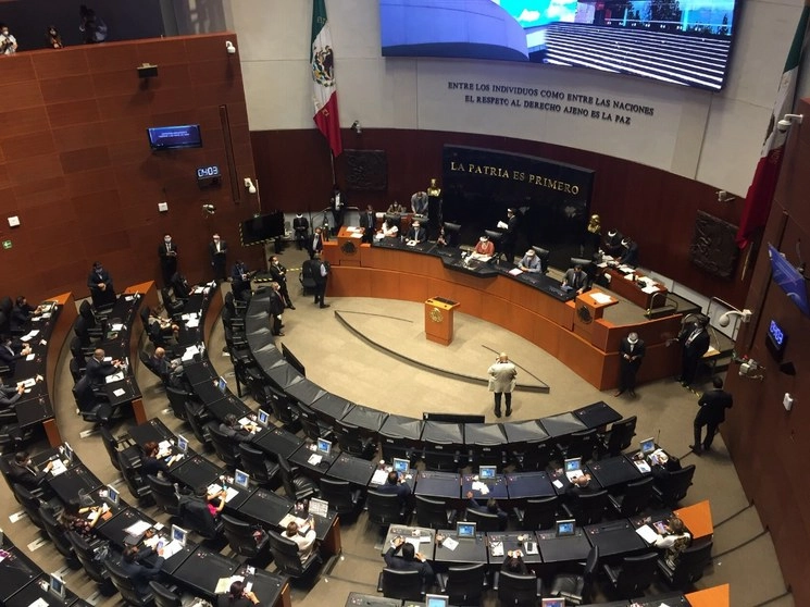 Sala de sesiones del Senado de la República el pasado 01 de mayo de 2020. Foto Guillermo Sologuren
