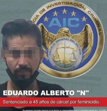 Eduardo Alberto 'N' tras su detención. Foto Fiscalía General del Estado de Guanajuato