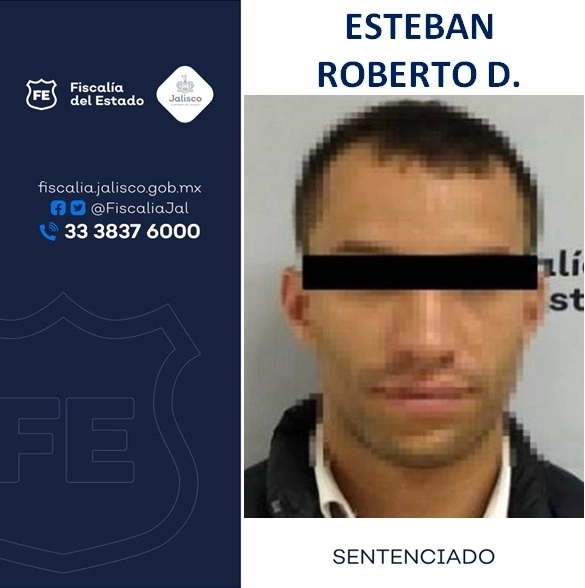 Esteban Roberto “D” fue sentenciado a 73 años de cárcel por haber asesinado en 2017 a una estudiante de medicina de nombre Mireya "N", en hecho ocurrido en el municipio Cañadas de Obregón. Foto cortesía Fiscalía de Jalisco