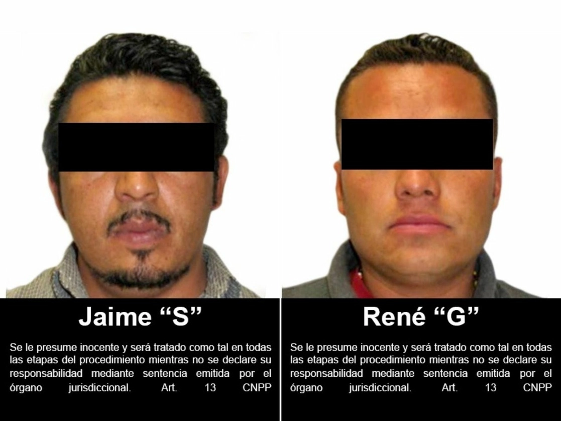 Dos de los cuatro secuestradores sentenciados a prisión. Imagen cortesía FGR 
