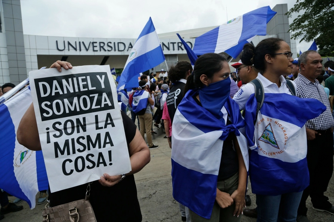 Protesta de opositores en Nicaragua, en imagen de archivo. Foto Ap