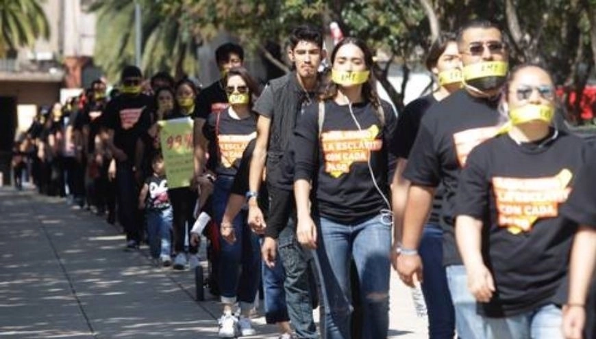 Caminata contra la trata de personas, realizada en la Ciudad de México. Foto Yazmín Ortega Cortés / Archivo
