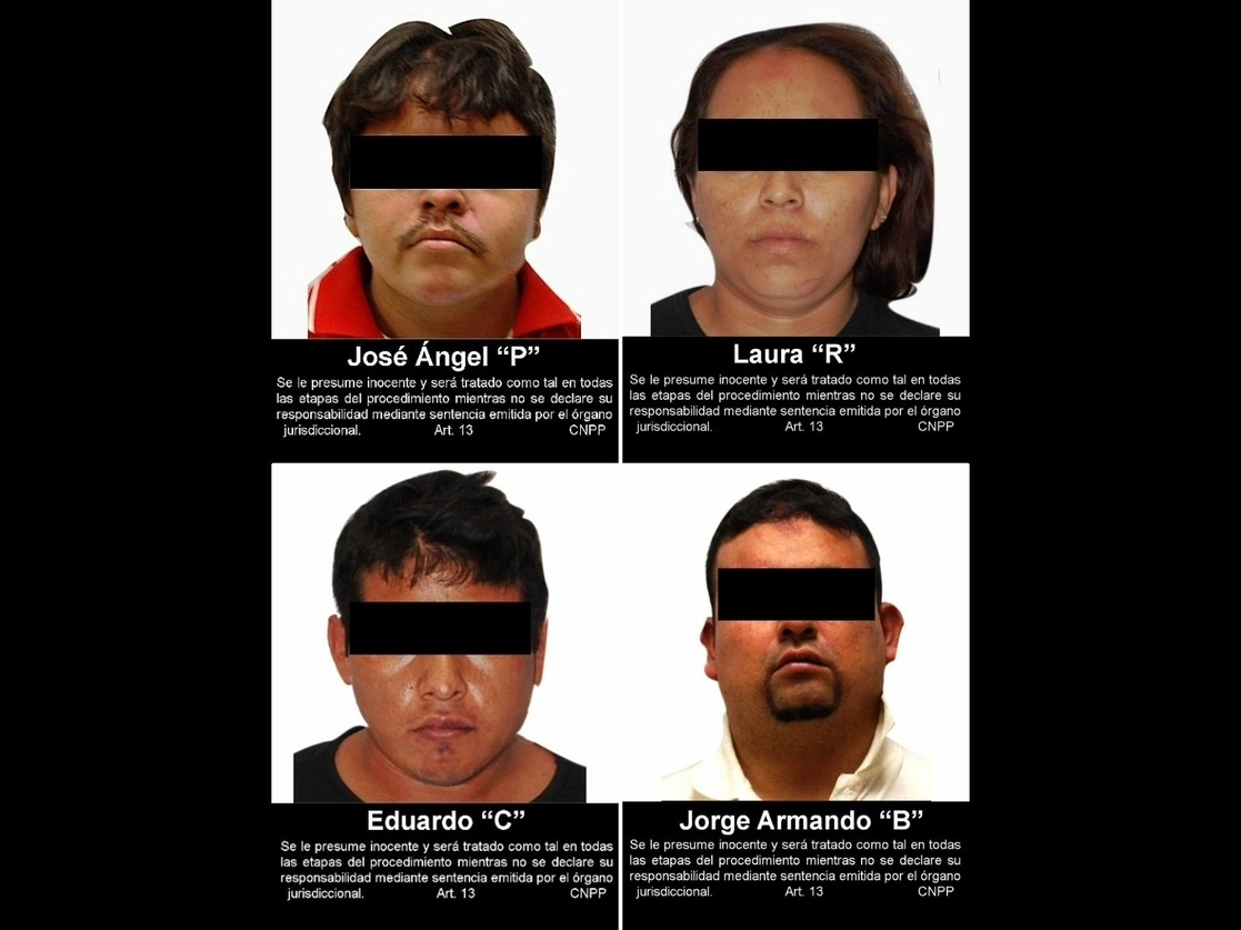 Imagen de los cuatro sentenciados, cortesía de la FGR 