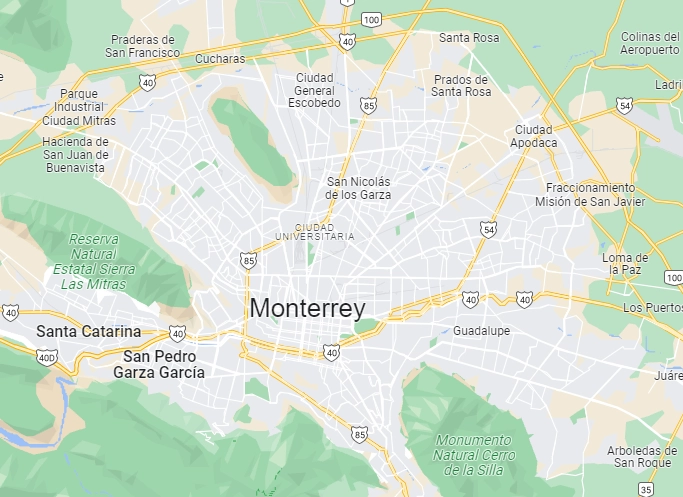 en Monterrey y zona metropolitana el transporte público ha sido rebasado por el privado. Foto Google Maps