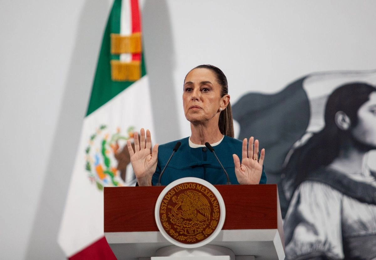 La presidenta Claudia Sheinbaum, durante su conferencia de este lunes 28 de julio desde Palacio Nacional 