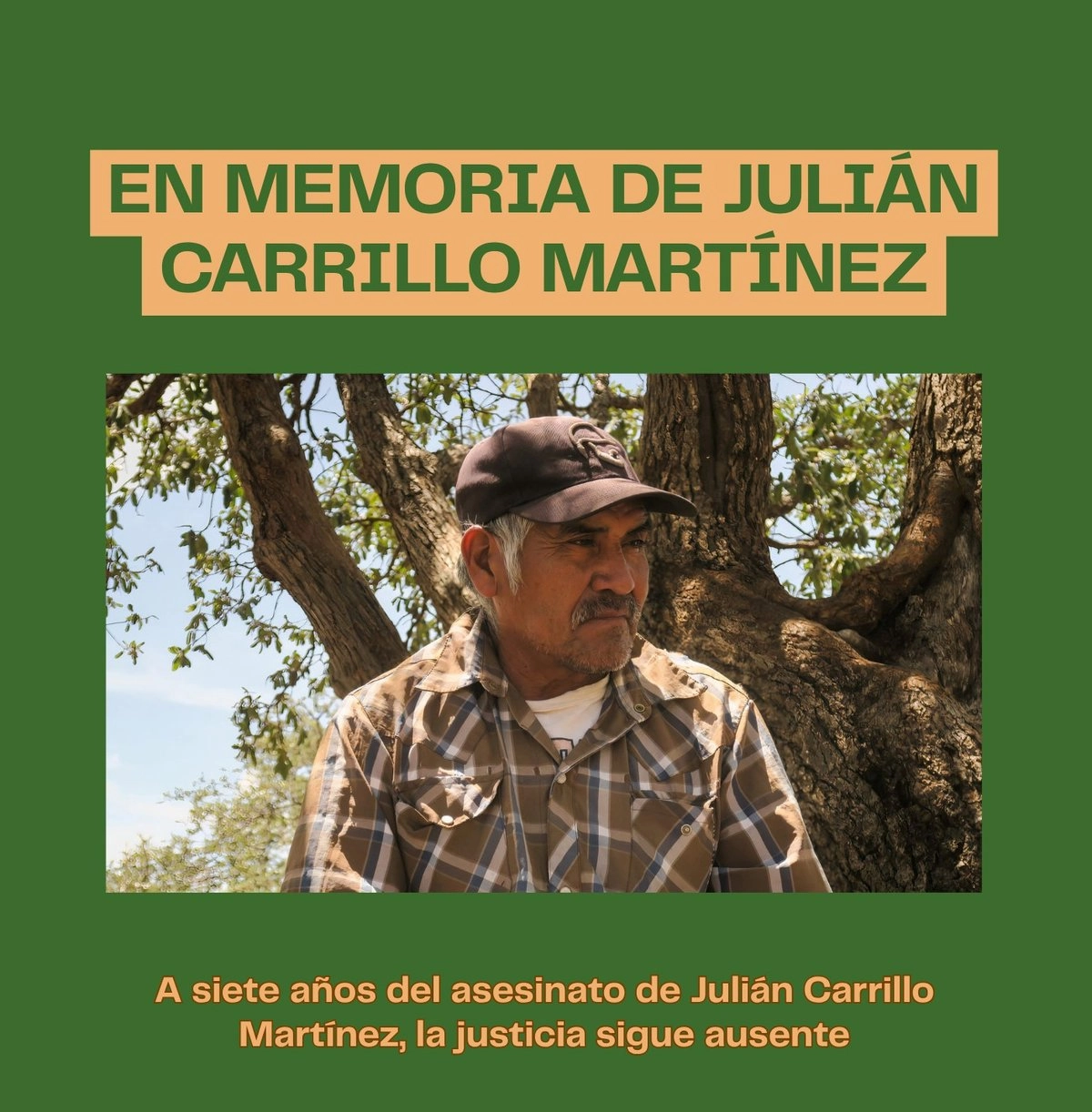 Fotografía que difundió la asociación Sierra Madre en memoria del ambientalista, Julián Carrillo. Foto