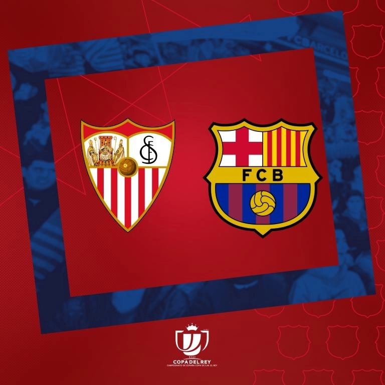 El Sevilla se enfrentará al Barcelona en semifinales de la Copa del Rey, mientras el Athletic de Bilbao se medirá al Levante en busca del otro billete para la final del torneo. Imagen tomada del Twitter de @FCBarcelona_es