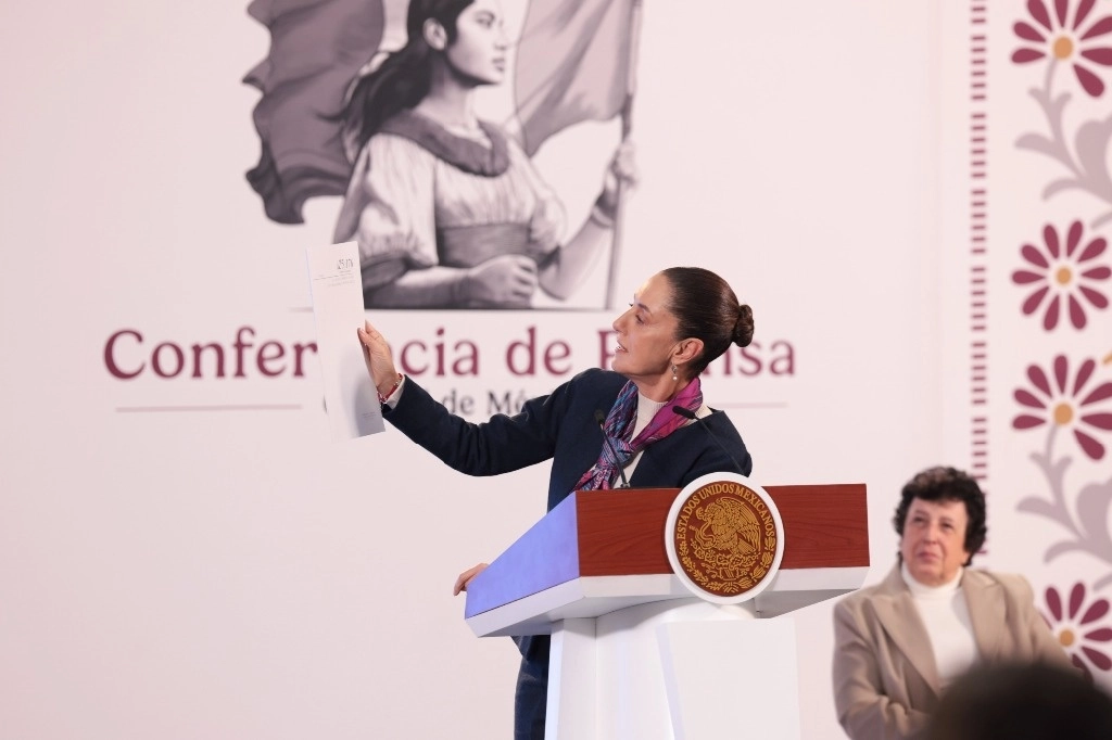 La presidenta Claudia Sheinbaum durante la conferencia del 23 de octubre de 2024. Foto cortesía Presidencia
