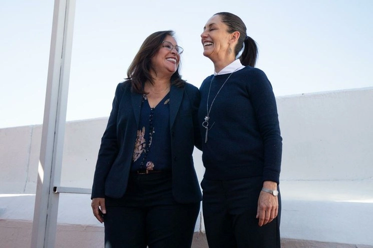 La jefa de gobierno, Claudia Sheinbaum, junto a la secretaria de Energía Rocío Nahle. Foto Pablo Ramos