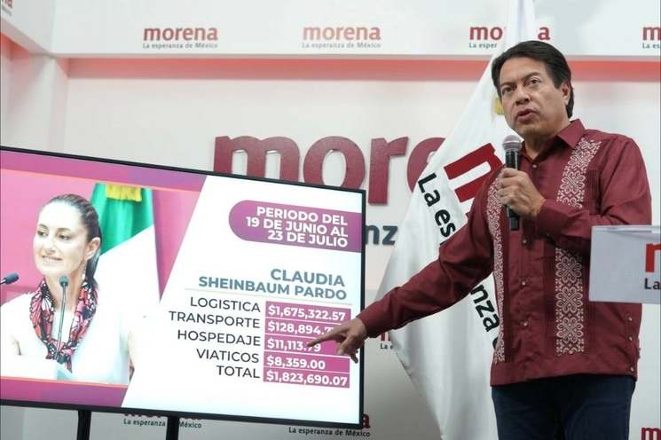 El dirigente de Morena, Mario Delgado durante la presentación del reporte. Foto tomada de la cuenta de Twitter @mario_delgado