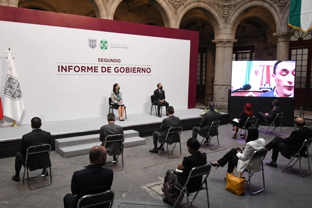 La Jefa de Gobierno presenta su segundo informe de Gobierno ante el Congreso capitalino, el 17 de septiembre de 2020. Foto cortesía del Gobierno de la CDMX