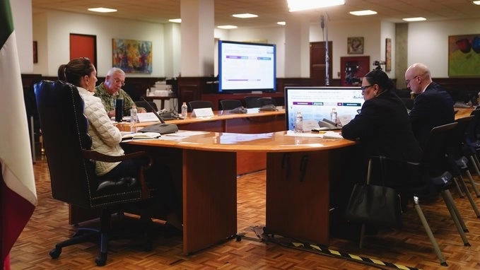 La presidenta Claudia Sheibaum encabezó la reunión virtual. Foto tomada de la cuenta de X @Claudiashein