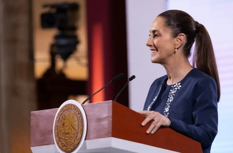 La presidenta Claudia Sheinbaum durante su conferencia matutina en Palacio Nacional, el 24 de enero de 2025. Foto cortesía Presidencia