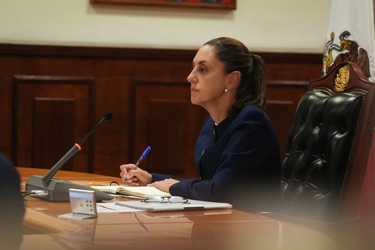 La presidenta Claudia Shienbaum Pardo durante la reunión. Foto tomada de la cuenta de X 