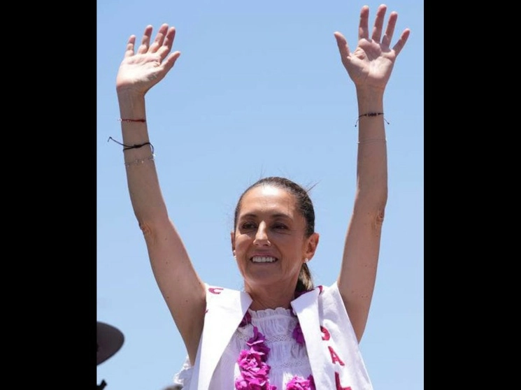 Claudia Sheinbaum en Pachuca: Fin de dedazo y tapado. Foto ‘La Jornada’



