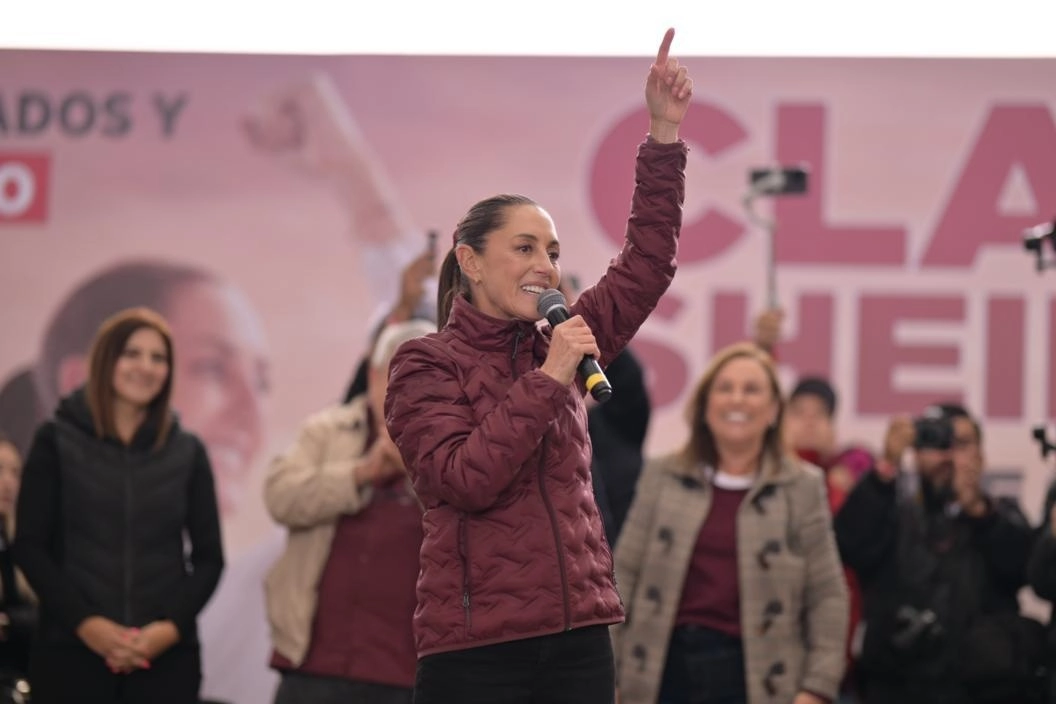 La precandidata Claudia Sheinbaum durante un evento en Veracruz, el 17 de enero de 2024. Foto Eirinet Gómez
