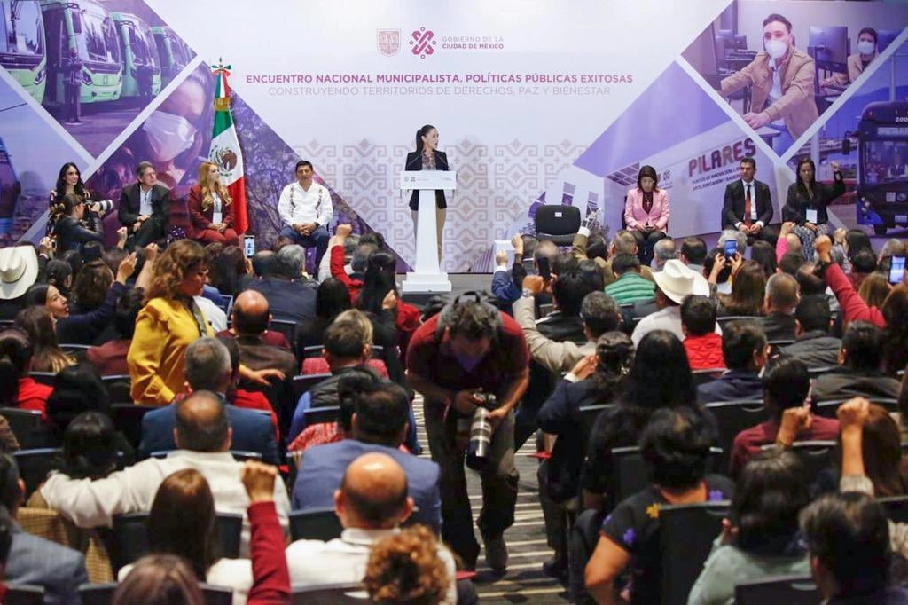 Claudia Sheinbaum dirigió un mensaje en  el Encuentro Nacional Municipalista. Foto @Claudiashein
