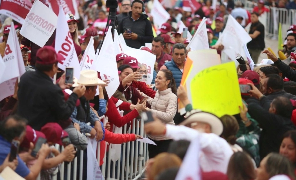 Claudia Sheinbaum, candidata a la Presidencia de la República por la coalición Sigamos Haciendo Historia, durante su gira de campaña en Tamaulipas, el 19 de marzo de 2024. Foto Cuartoscuro