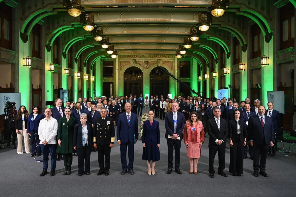 La presentación del Plan México ante empresarios se realizó en Palacio Nacional. Fotograma tomado de video publicado en la cuenta de X 