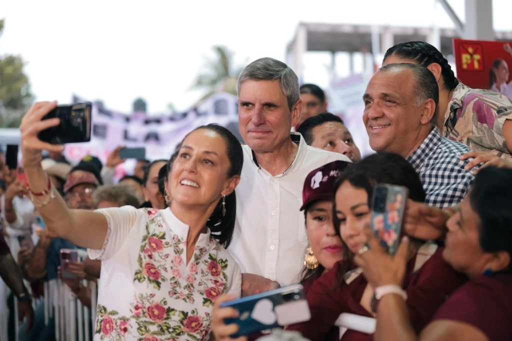 La candidata presidencial de la coalición Sigamos Haciendo Historia, Claudia Sheinbaum, durante su gira por Campeche el 15 de marzo de 2024. Foto Cuartoscuro